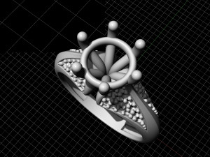 central stone ring 3D-printmodel