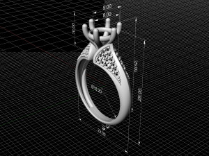 central stone ring 3D-printmodel