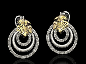 leaf earrings 3D Print Model