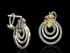 leaf earrings 3D Print Model
