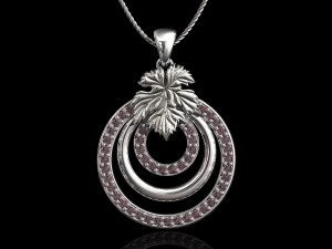leaf pendant with diamond 3D Print Model
