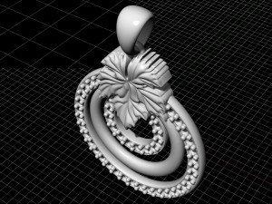 leaf pendant with diamond 3D Print Model