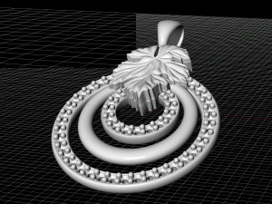 leaf pendant with diamond 3D Print Model
