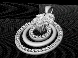 leaf pendant with diamond 3D Print Model