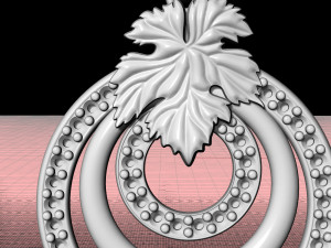 leaf pendant with diamond 3D Print Model