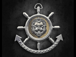 lion in wheel pendant Model do druku 3D