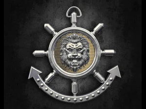 lion in wheel pendant 3D Print Model