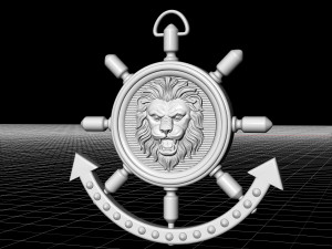 lion in wheel pendant Model do druku 3D