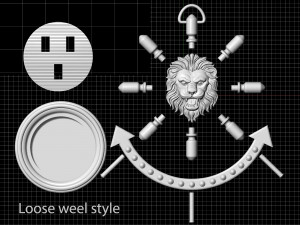 lion in wheel pendant Model do druku 3D