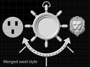 lion in wheel pendant Model do druku 3D