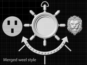 lion in wheel pendant 3D Print Model