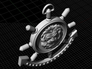 lion in wheel pendant Model do druku 3D