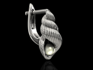 shell with pearl earrings Modelo de impresión 3D