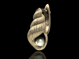 shell with pearl earrings Modelo de impresión 3D