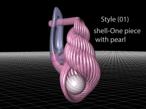 shell with pearl earrings Modelo de impresión 3D