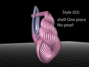 shell with pearl earrings Modelo de impresión 3D