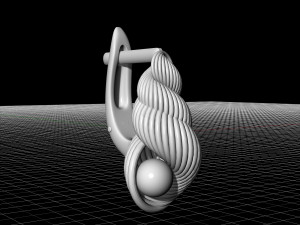 shell with pearl earrings Modelo de impresión 3D