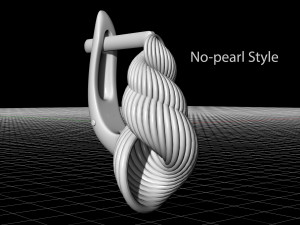 shell with pearl earrings Modelo de impresión 3D