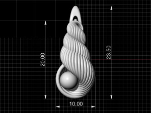 shell with pearl earrings Modelo de impresión 3D