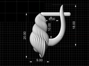 shell with pearl earrings Modelo de impresión 3D