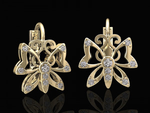 butterfly earrings 3Dプリントモデル