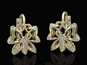 butterfly earrings 3D Print Model