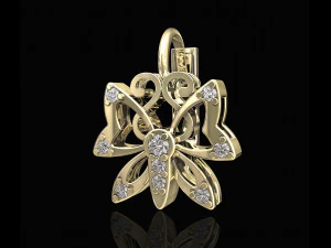 butterfly earrings 3D Print Model