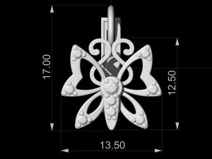 butterfly earrings 3D Print Model