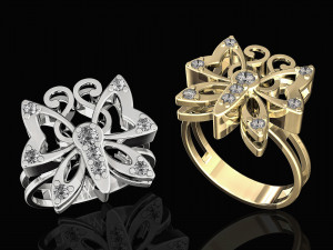 butterfly ring 3D-printmodel