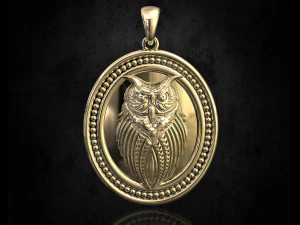 грубий кулон сова 3D Принт Модель