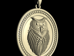 rough owl pendant 3D 打印模型