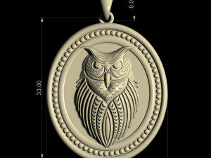 rough owl pendant 3D 打印模型