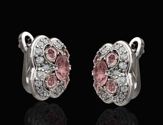 culster earrings 3D प्रिंट मॉडल .c4d .max .obj .3ds .fbx .stl .blend 