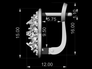 culster earrings 3D प्रिंट मॉडल