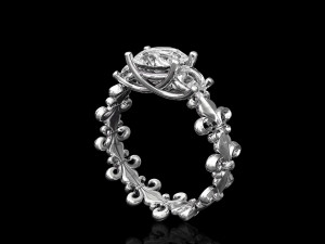 fleur lis ring 3Dプリントモデル