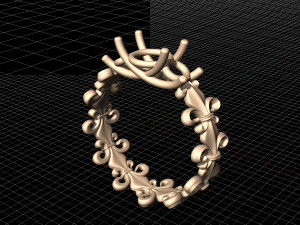 fleur lis ring 3D Print Model