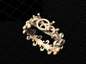 fleur lis ring 3D Print Model