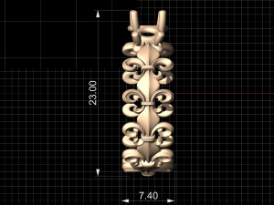 fleur lis ring 3D Print Model
