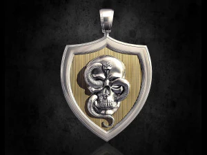 череп із підвіскою зі змією 3D Принт Модель