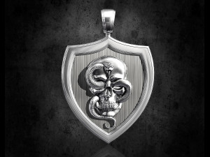 skull with snake pendant 3D Print Model