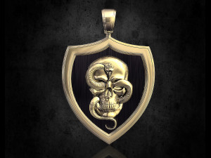 skull with snake pendant 3D Print Model