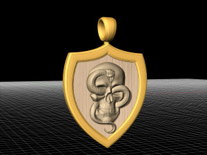 skull with snake pendant 3D Print Model