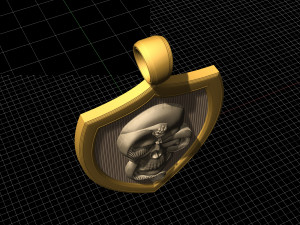 skull with snake pendant 3D Print Model