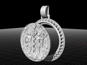 gemini with caduceus pendant - zodiac 3D प्रिंट मॉडल