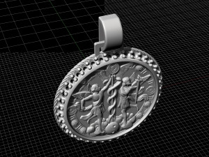 gemini with caduceus pendant - zodiac 3D प्रिंट मॉडल