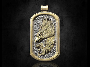 eagle with pearl pendant 3D Baskı Modeli