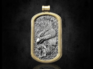 eagle with pearl pendant 3D Baskı Modeli