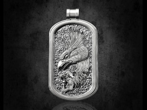 eagle with pearl pendant 3D Baskı Modeli