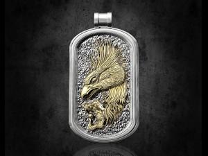 eagle with pearl pendant 3D Baskı Modeli