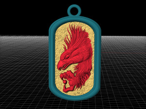 eagle with pearl pendant 3D Baskı Modeli